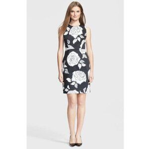 Kate Spade Aires Abbey Rose Floral Black and White Print Sheath Dress - 4